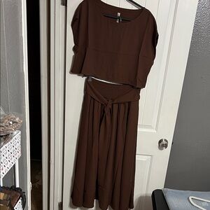 Brown Two-Piece Outfit